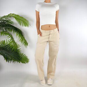 Women's Vintage Y2K Khaki Granola Girl Gorpcore Low Rise Bootcut Chino Pants / 2